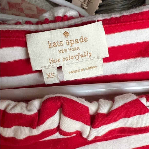 Kate Spade Ruffle York Stripe Knit Top - Picture 2 of 4